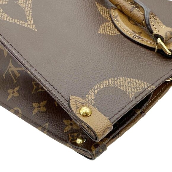 Louis Vuitton  Onthego MM Giant Monogram Reverse Canvas Tote Bag Brown - Picture 7 of 12